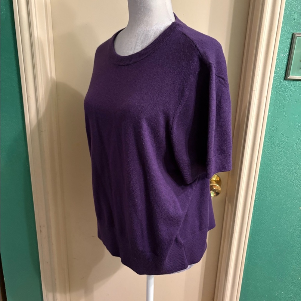 Express Rich Purple Short Sleeve Top - Picture 4 of 12